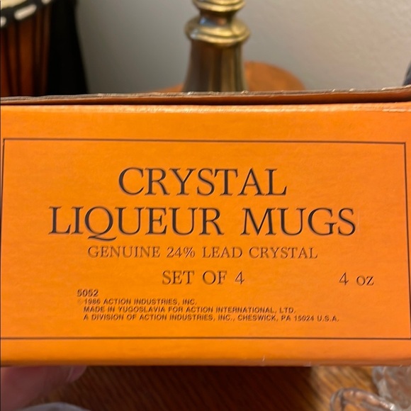 1986 Vintage, Yugoslavia, 24% Lead Crystal Liqueur Mug Set - Picture 5 of 9